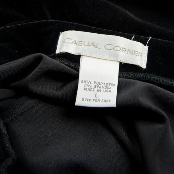 CASUAL CORNER Stretch Velvet Maxi Skirt Formal Black L - Picture 3 of 8